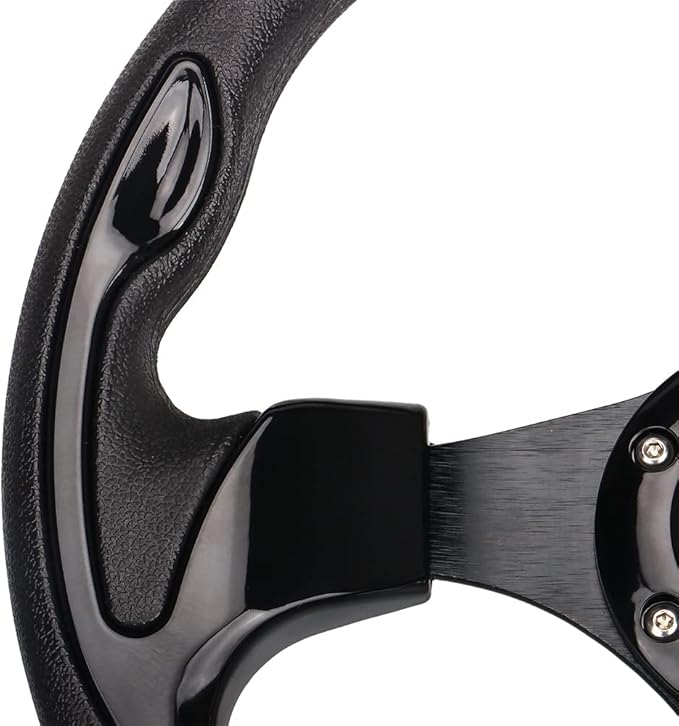 12.5inch Bright Black Golf Cart Steering Wheel with Ergonomic Design Universal Fit for Golf Cart Club Car EZGO RXV & TXT, Yamaha, Precedent Tempo, DS