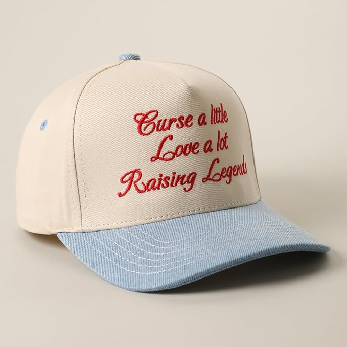 MIRMARU Two-Tone Vintage Canvas Trucker Hats for Men & Women, Adjustable Size Baseball Caps with Trendy Embroidered Design