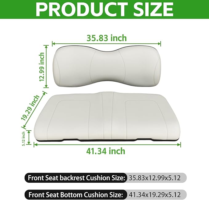 Golf Cart Front Seat Bottom and Back Rest Cushion Assembly Kit Replacement for Yamaha G29/Drive 2007-2016