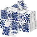 Outus 50 Pack Blue Japanese Pattern Travel Size Pocket Tissues