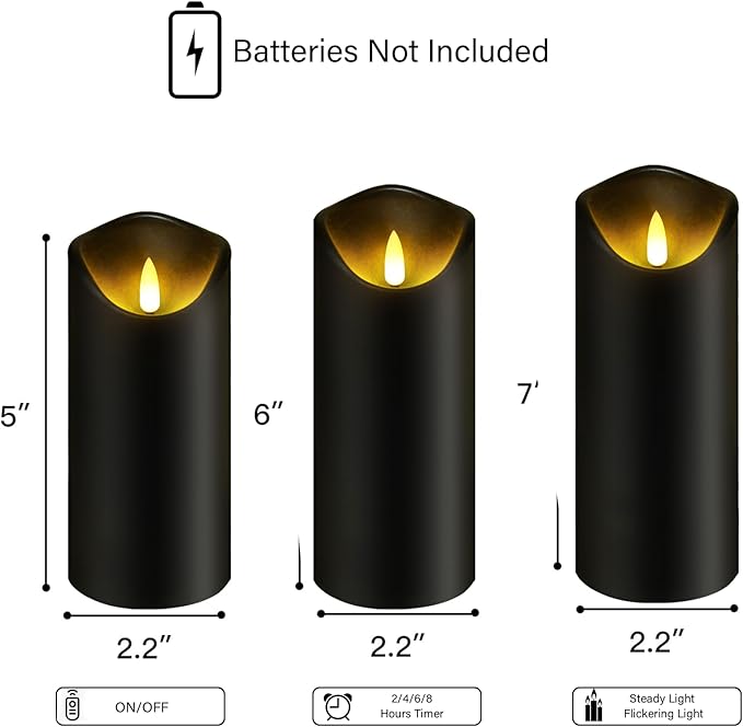 Flickering Flameless Candles, Battery Operated Acrylic LED Pillar Candles - Image 6