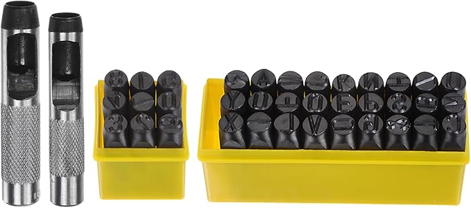 WorkBless 1/2-Inch Metal Stamping Kit, 36 Pack Steel Letter Stamp Set by WorkBless
