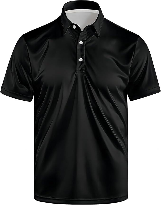 Golf Polo Shirts for Men Funny Print Short Sleeve Golf Shirts Performance Golf Polos