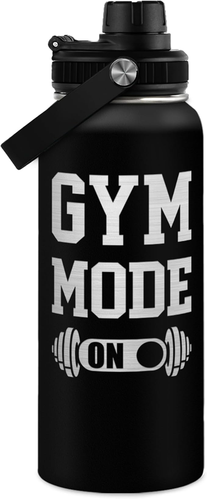 Gym Insulated Engraved Stainless Steel Water Bottle 32oz, Vacuum Chug Lid Travel Tumbler For Men Friends Dad Gymer Trainer, Gym Mode on, Birthday Christmas Father's Day