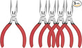 Needle Nose Pliers, 5 Inch, 5 Pack, Long Nose Pliers by HOUSERAN