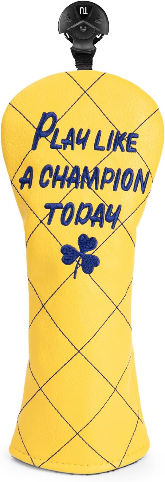 Golf Headcovers Play Like A Champion Today Golf Club Head Covers Advanced Embroidery Premium Leather Driver Headcovers Fairway Wood Covers Hybrid Cover Golf Mallet Putter Cover for DF3 OZ1