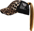 Classic Plain Ponytail Messy High Bun Headwear Adjustable Cotton Trucker Mesh Glitter Hat Baseball Cap
