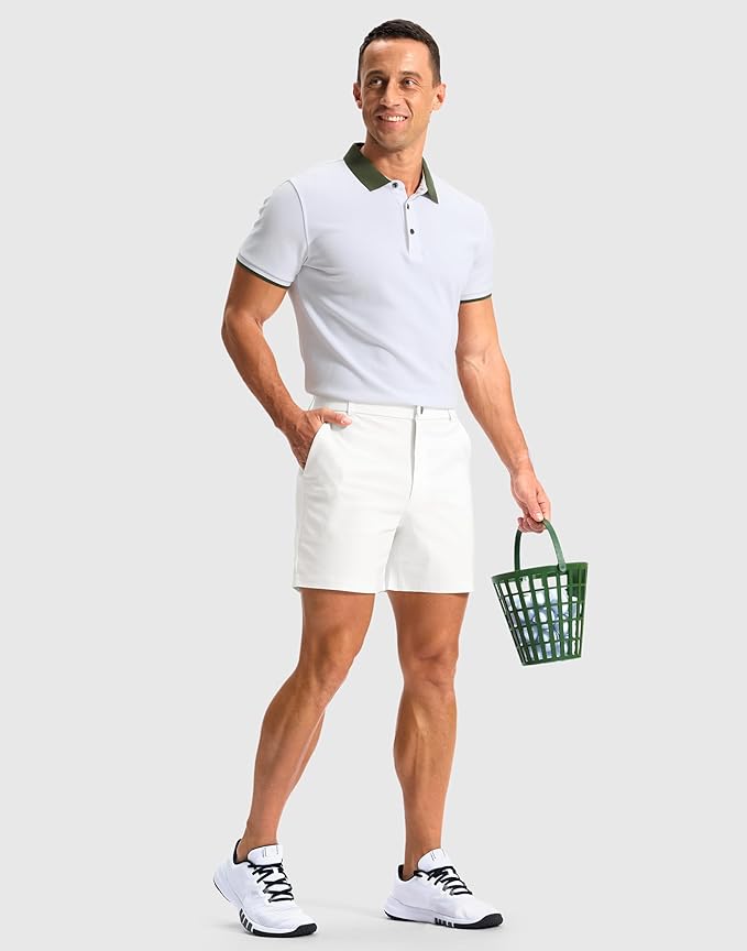 G Gradual Men's Golf Dress Shorts 5"/ 7"/ 9" Stretch Casual Work Flat Front Shorts for Men with 3 Pockets Quick Dry
