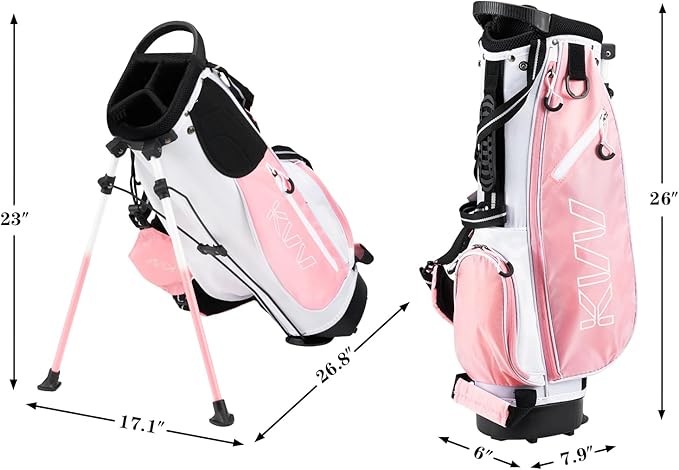 KVV Junior Golf Stand Bag, Lightweight Golf Stand Bag for Children Kids Ages 4-6/7-9/10-12