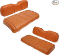 XUANYUDG0769 Golf Cart Front and Rear Seat Covers for EZGO TXT 1994-2013 OEM Ordinary Front Seat and Aftermarket Common Rear Seat Kits, No Stapler Vinyl Leather Diamond EZGO TXT Seat Covers