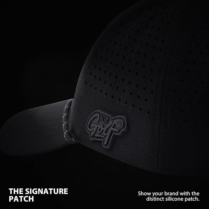 NJF Golf Hat Men - Breathable Mens Golf Hats, Adjustable Rope Hook and Loop Style Cap, Convenient Cap with Tee Holder