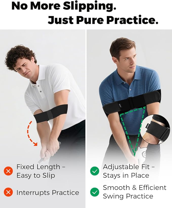 Adjustable Golf Swing Trainer Arm Band – 2026 Essential Golf Accessories for Golfers – Innovative Arm Connection Aid with Strong Restraining Power to Fix Chicken Wing & Improve Swing Stability