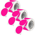 Perco Fluorescent Pink 3-Inch Round Circle Dot Sticker Labels by Perco