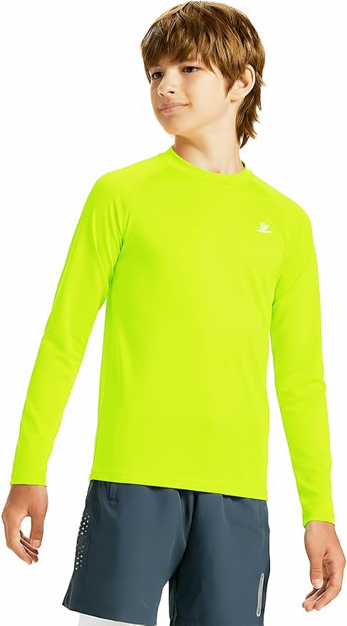 DEVOROPA Youth Boys Compression Thermal Shirt Long Sleeve Kids Fleece Baselayer Soccer Baseball Undershirt Slim/Regular/Husky