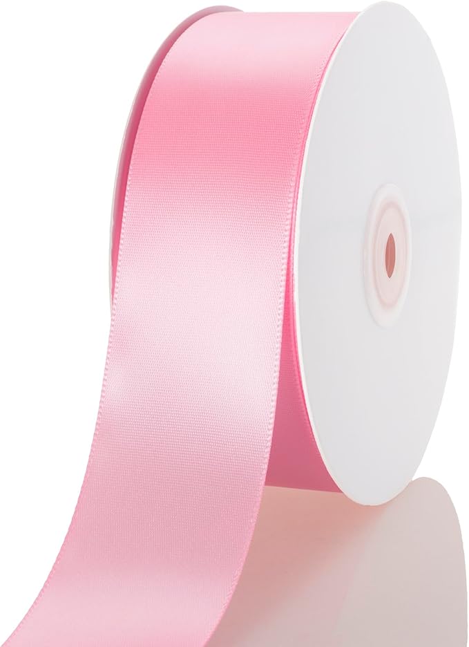 1-1/2 Inch Pink Ribbon, 50 Yards Craft Polyester Satin Ribbon Perfect by Unknown