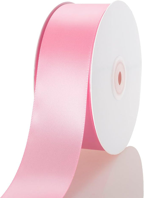 1-1/2 Inch Pink Ribbon, 50 Yards Craft Polyester Satin Ribbon Perfect by Unknown