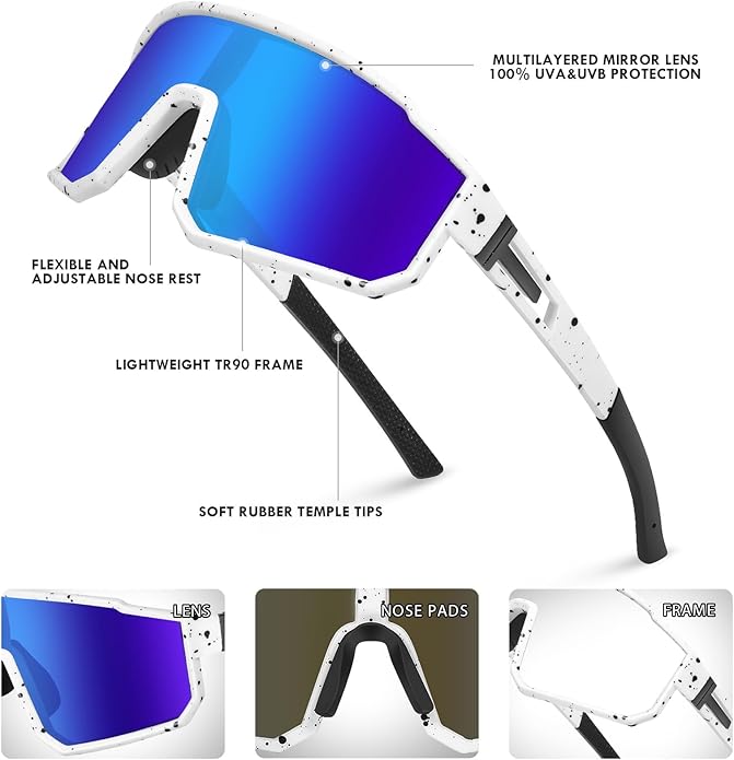 MVPTGRS Youth Baseball Sunglasses for Boys Girls Age 8-14 TR90 Frame Kids Sport Sunglasses for Softball Cycling Baseball Golf