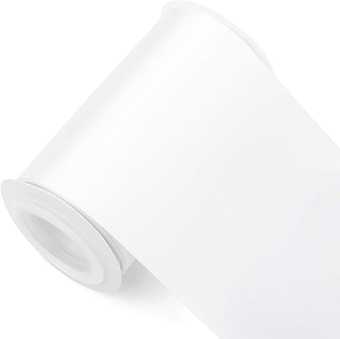 Humphrey's Craft 4 Inch White Double Faced Satin Ribbon by HumphreysCraft