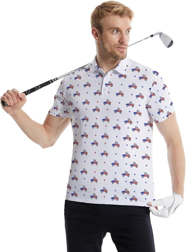 Mens Golf Shirts Golf Polo Shirts for Men Short Sleeve Polo Shirts Golf Gifts