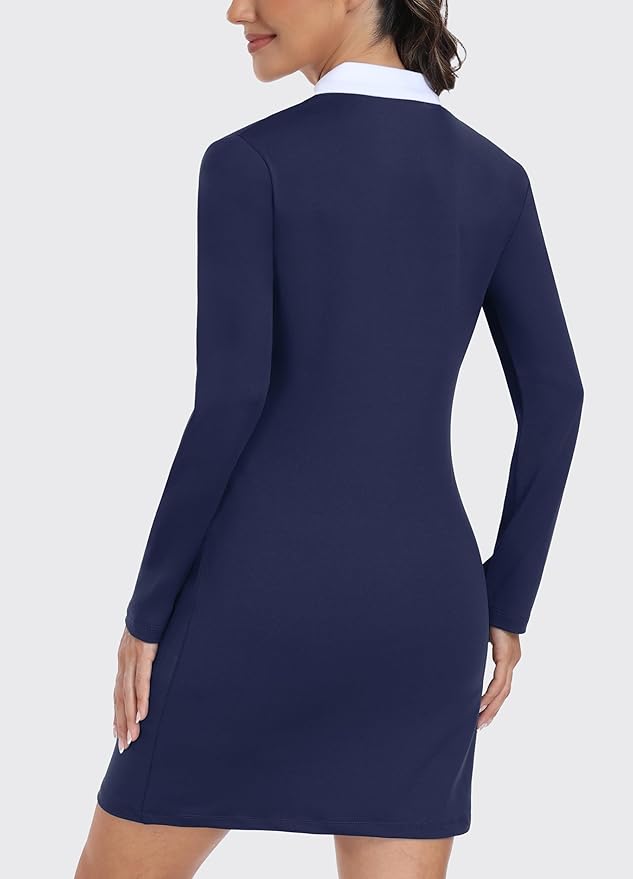 Hiverlay Golf Dresses for Women with Shorts and Pockets, V-Neck Short Sleeve Tennis Dress, Workout Athletic Dresses