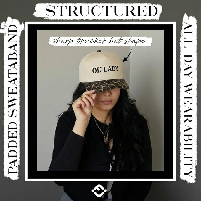 Funky Junque Trucker Hat Women Men 2-Tone Baseball Cap – Vintage Western Style Embroidered Snapback, Premium Cotton Blend