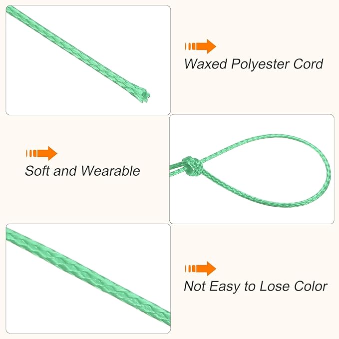 MECCANIXITY Waxed Cord 0.5mm Waxed Polyester Cord 175 Yard Wax String - Image 3