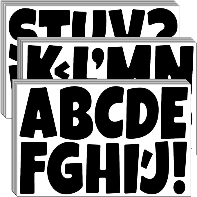 Bemeol Letter Stickers 432 Pieces 36 Sheets Bulletin Board Letters 3 Inch by Bemeol