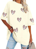MOUSYA Baseball Shirts Women Oversized Baseball Mom Tshirt Baseball Heart Graphic Tee