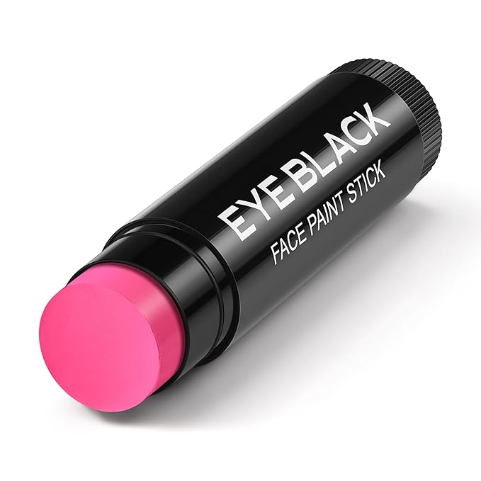 HOT PINK EYE BLACK STICK, Anti-Glare Eyeblack For Baseball Football Softball Lacrosse Hockey, Sweat-Proof Eye Black Grease Paint, Smooth & Long Lasting, Rich Full Coverage Color