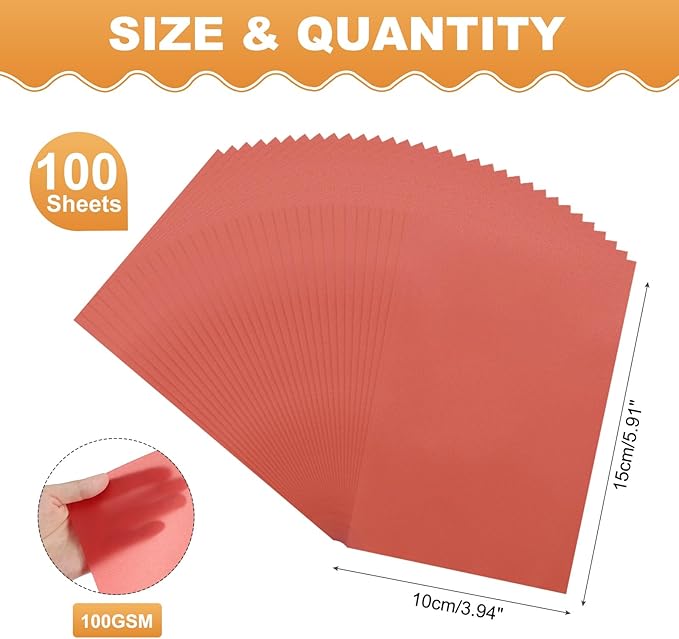 MECCANIXITY 100 Sheet Colored Vellum Paper 4" x 6", 100gsm Translucent - Image 2