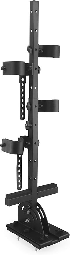 JOYOKYOPK UTV Gun & Tool Holder Floor Mount Rack – Adjustable Steel Gun Rack for Flat Floor UTVs, Fits Polaris Ranger RZR General Defender Mule & Golf Carts