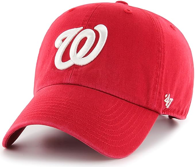 47 Brand MLB Team Color Home Primary Logo Clean Up Adjustable Baseball Cap Hat, Adult One Size Fits All