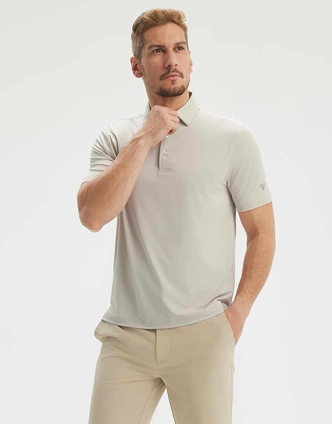 Mens Polo Shirts Short and Long Sleeve Casual Solid Stylish Dry Fit Performance Designed Collared Golf Polo Shirts for Men
