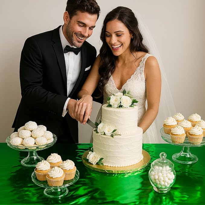Anderson's Green Shiny Metallic PVC Roll: 47" x 100' Flame-Resistant Event Decor - Image 7