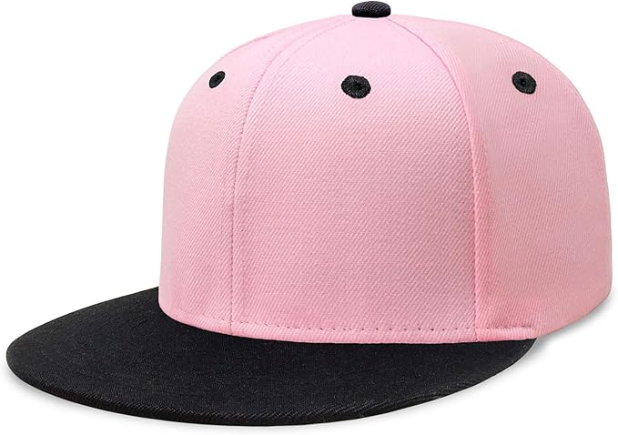 CHOK.LIDS Flat Bill Visor Classic Snapback Hat Blank Adjustable Brim High Top End Trendy Color Style Plain Tone Baseball Cap