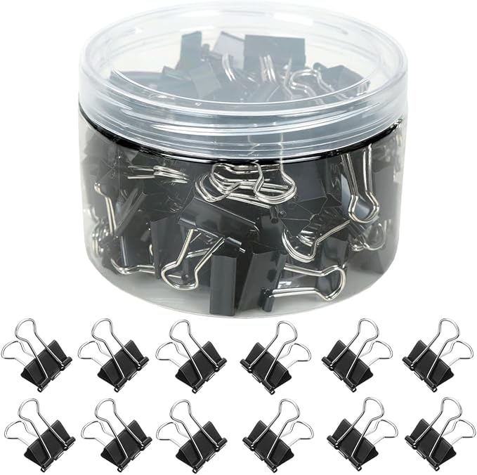 100 PCS Mini Binder Clips, 3/4 inch 19mm Binder Clips, Document Organizing by MIELIKKE