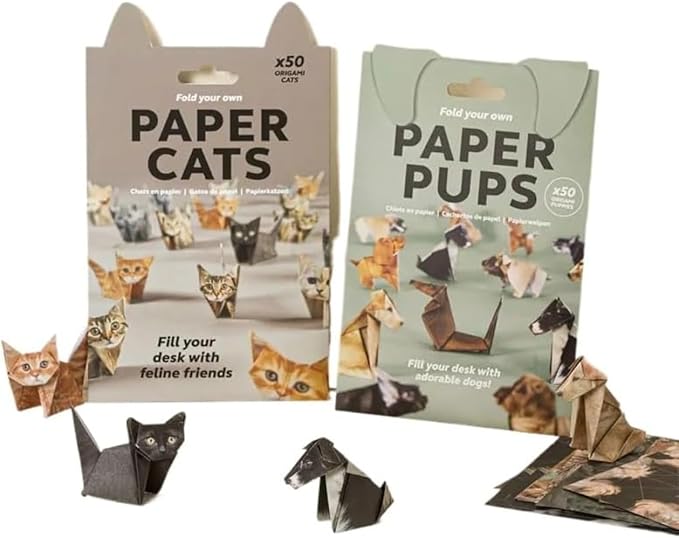 Paper Cat, Paper Cat Origami, 50 DIY Origami Foldable Cute Cat Figurines Fun by Unknown