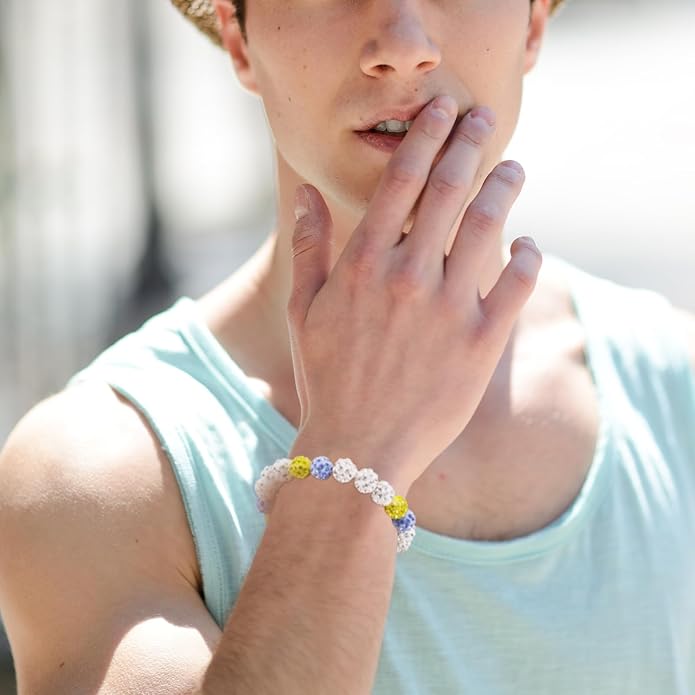 Baseball Bracelet for Women Men Baseball Mom Accessories Essentials Stuff Sparking Bead Bracelet Jewelry Baseballs Sport Fan Bracelet for Sports Game Team