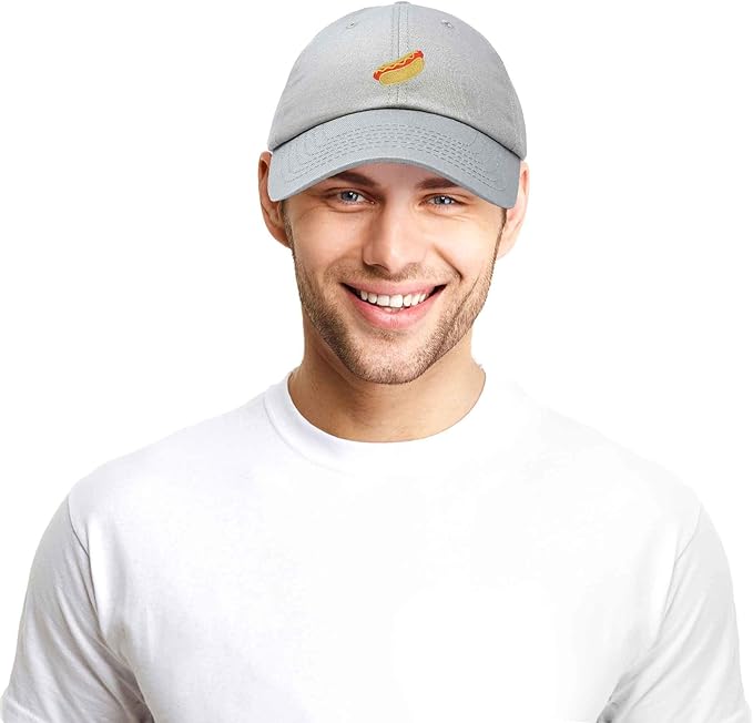 DALIX Hot Dog Hat Embroidered Mens Womens Baseball Cap