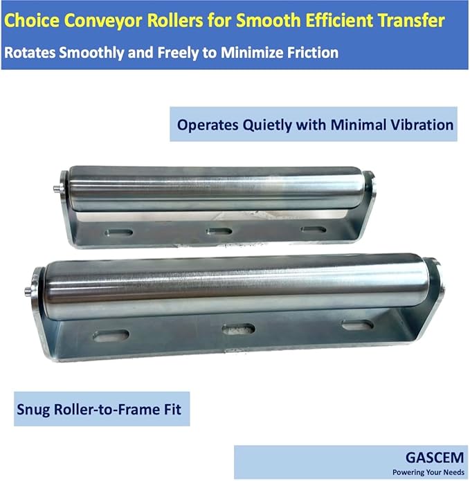 Pack of 2 10"BF Long Roller and Bracket l 1.5"Ø Galvanized Steel Conveyor - Image 5