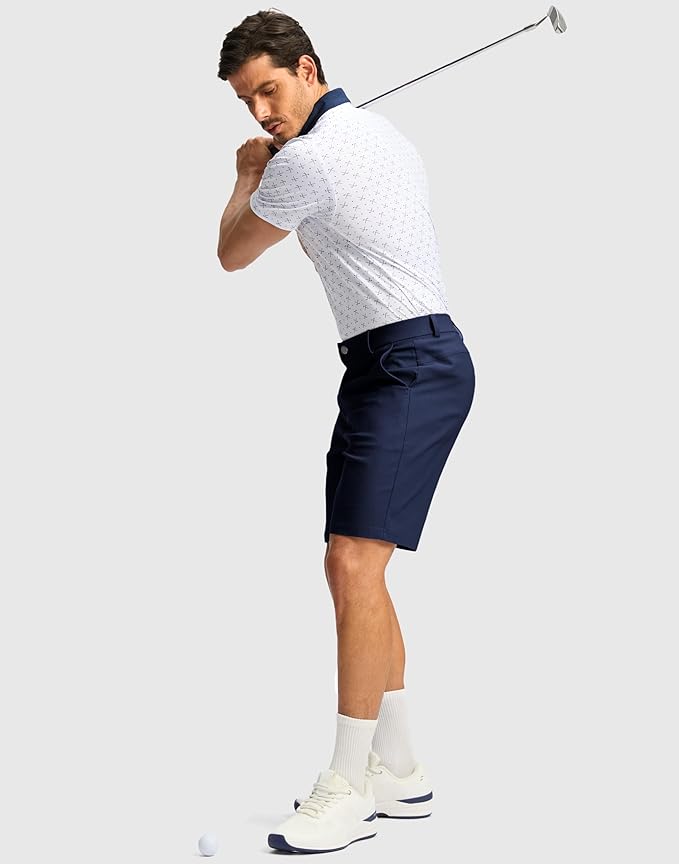 G Gradual Men's Golf Dress Shorts 5"/ 7"/ 9" Stretch Casual Work Flat Front Shorts for Men with 3 Pockets Quick Dry