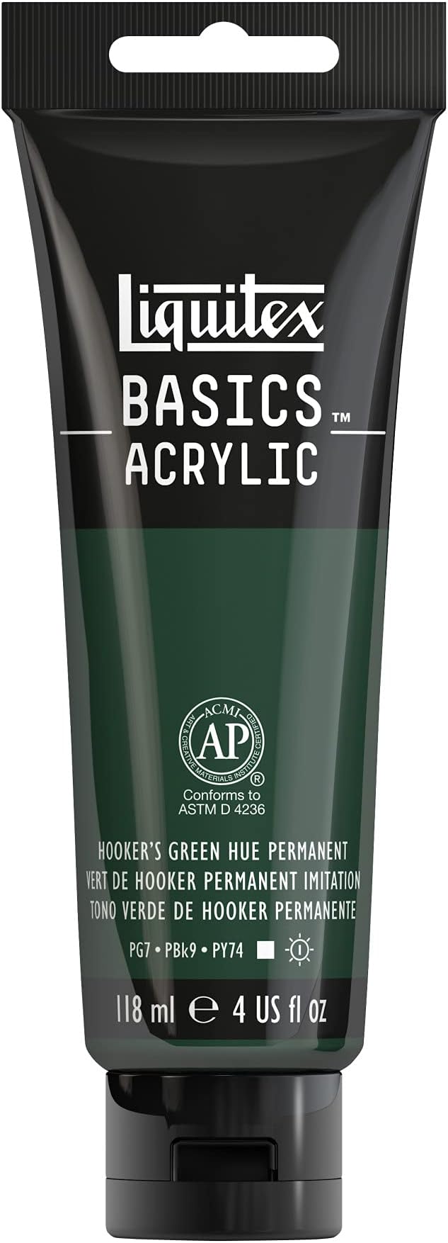 Liquitex BASICS Acrylic Paint, 118ml Tube, Hooker’s Green Hue Permanent by Liquitex