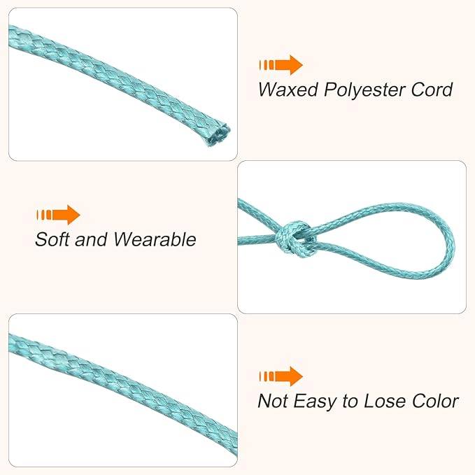 MECCANIXITY Waxed Cord 1.2mm Waxed Polyester Cord 175 Yard Wax String - Image 3