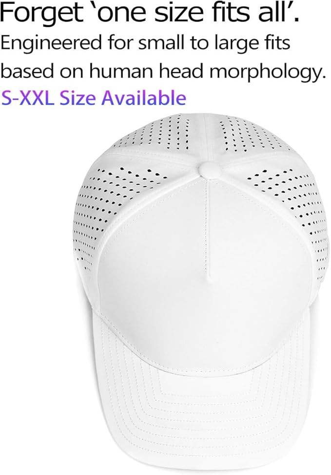 Zylioo Oversize XXL XL Performance Baseball Cap, High Profile 5-Panel Snapback Hat, Laser Cut Mesh Cap for Big Heads