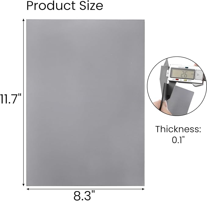 4 Pack Rubber Stamp Sheets, 2.6 mm A4 Size Light Gray Rubber Pads, Soft Rubbers - Image 2
