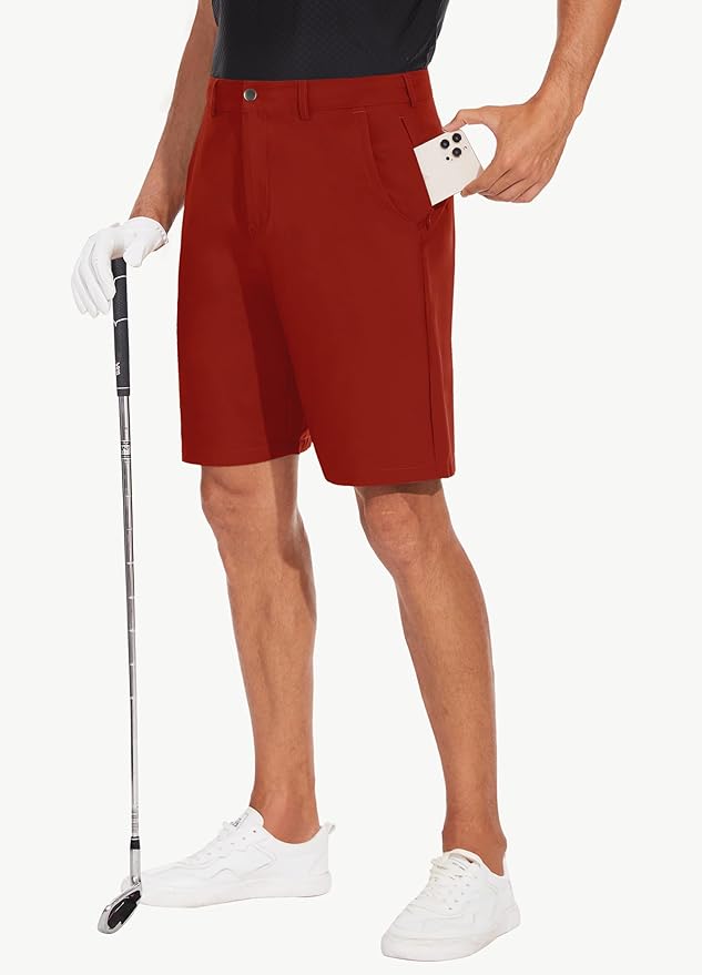 JWM Mens 7"/9" Stretch Golf Shorts - Lightweight Hybrid Casual Dress Work Flat Front Shorts with 5 Pockets Quick Dry UPF50