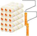 15 Pcs Paint Roller Cover with 2 Frame Set, 6 inch Microfiber Roller Covers by Hubaow