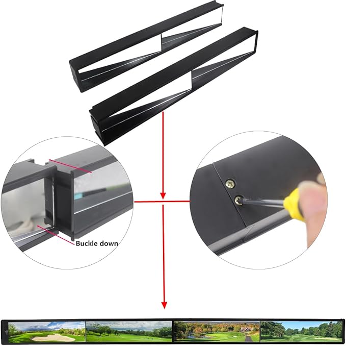 Golf Cart Mirror,Universal 4 Panel Mirror fits Golf Carts EZGO, Club CAR ，Yamaha（Rear View Mirror ）