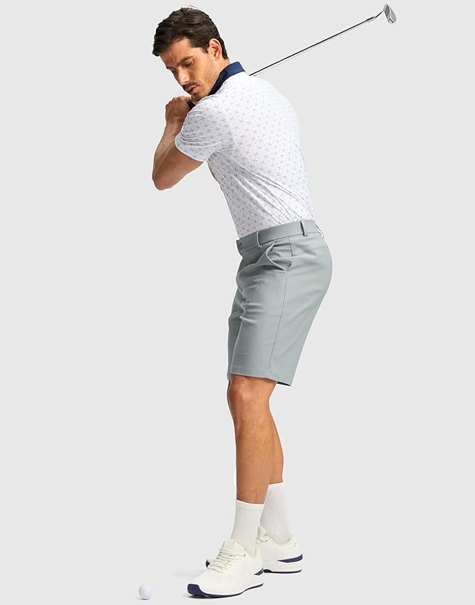 G Gradual Men's Golf Dress Shorts 5"/ 7"/ 9" Stretch Casual Work Flat Front Shorts for Men with 3 Pockets Quick Dry