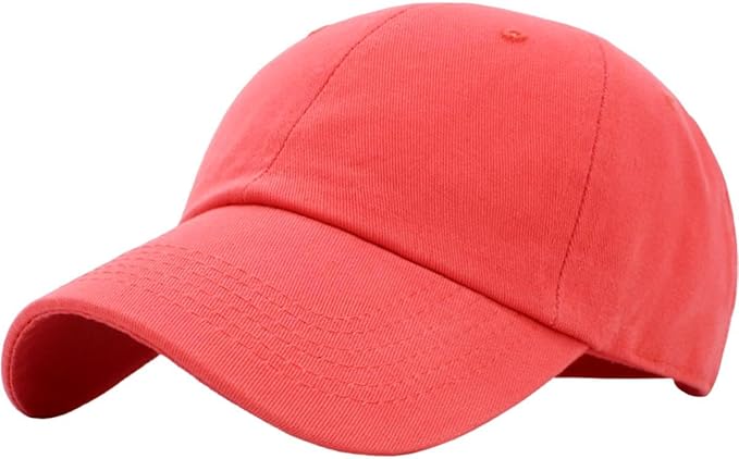 KBETHOS Classic Unisex Cotton Adjustable Low Crown Baseball Cap – Plain Dad Hat